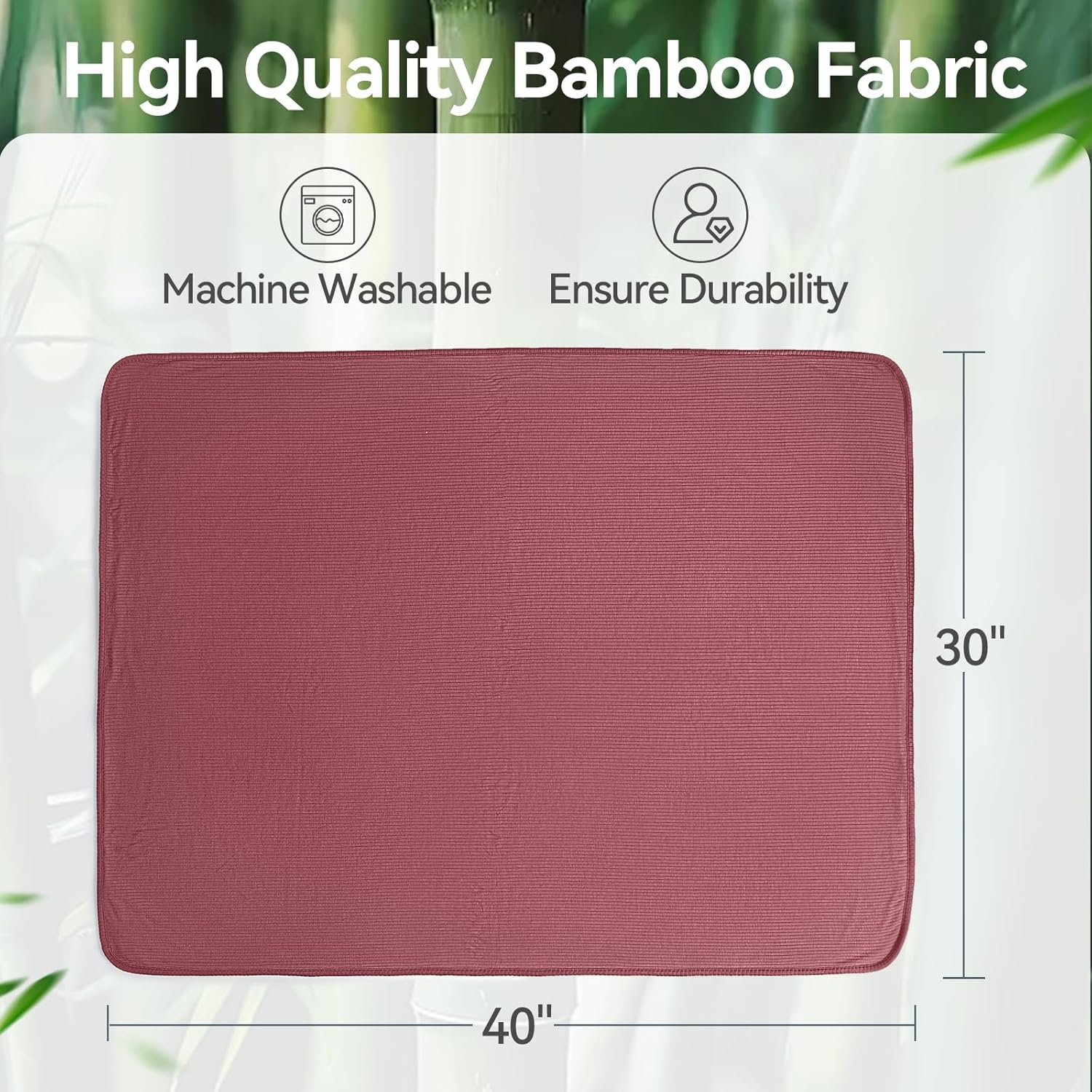 Double-Layer Ribbed Bamboo Blanket (Dusty Rose)