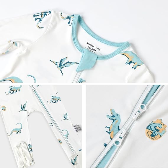 Pyjama grenouillère en bambou - Dinosaure
