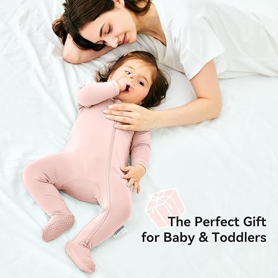 Pyjama une pièce en bambou - Rose poudré