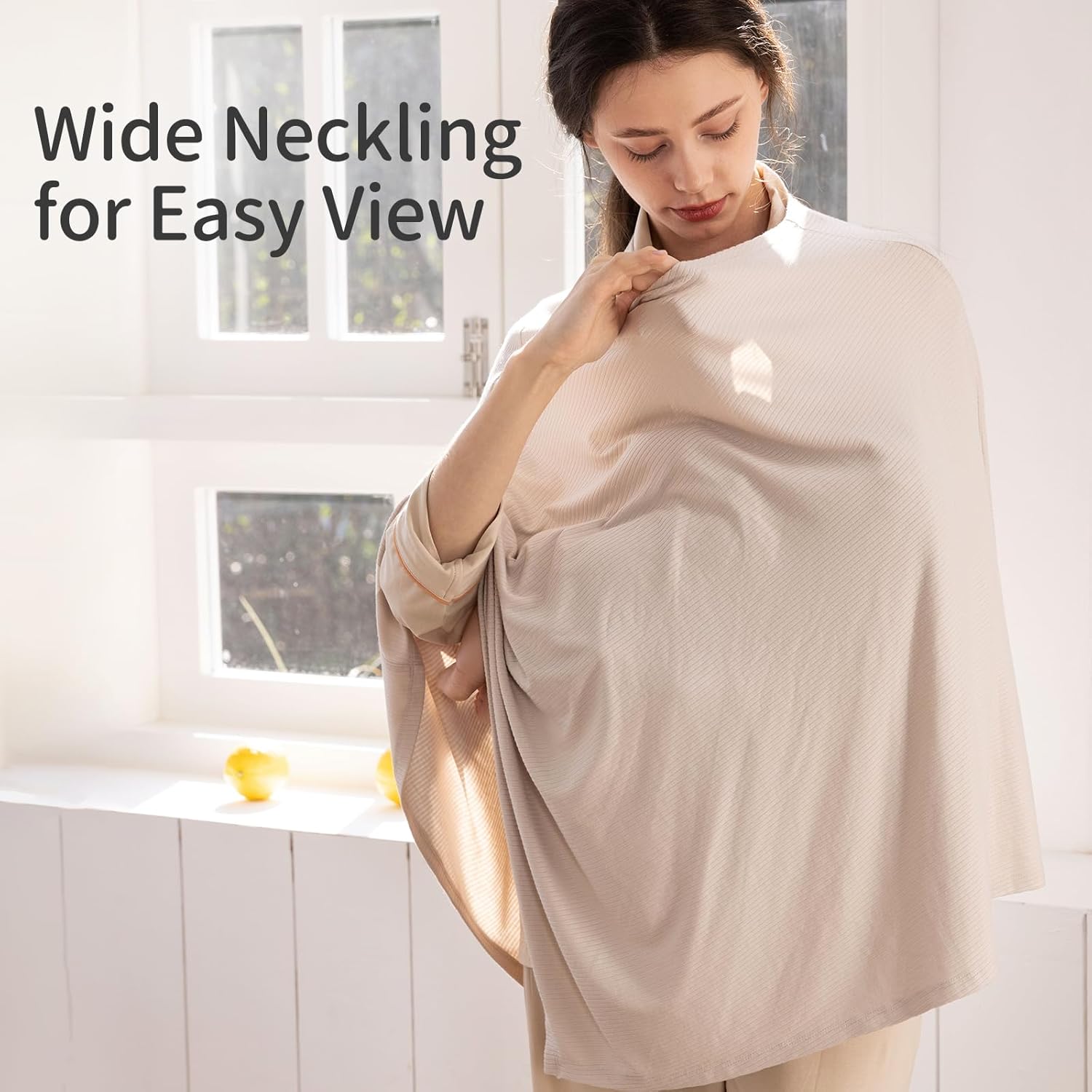 Housse d'allaitement et poncho multi-usage 360° en bambou (avoine)
