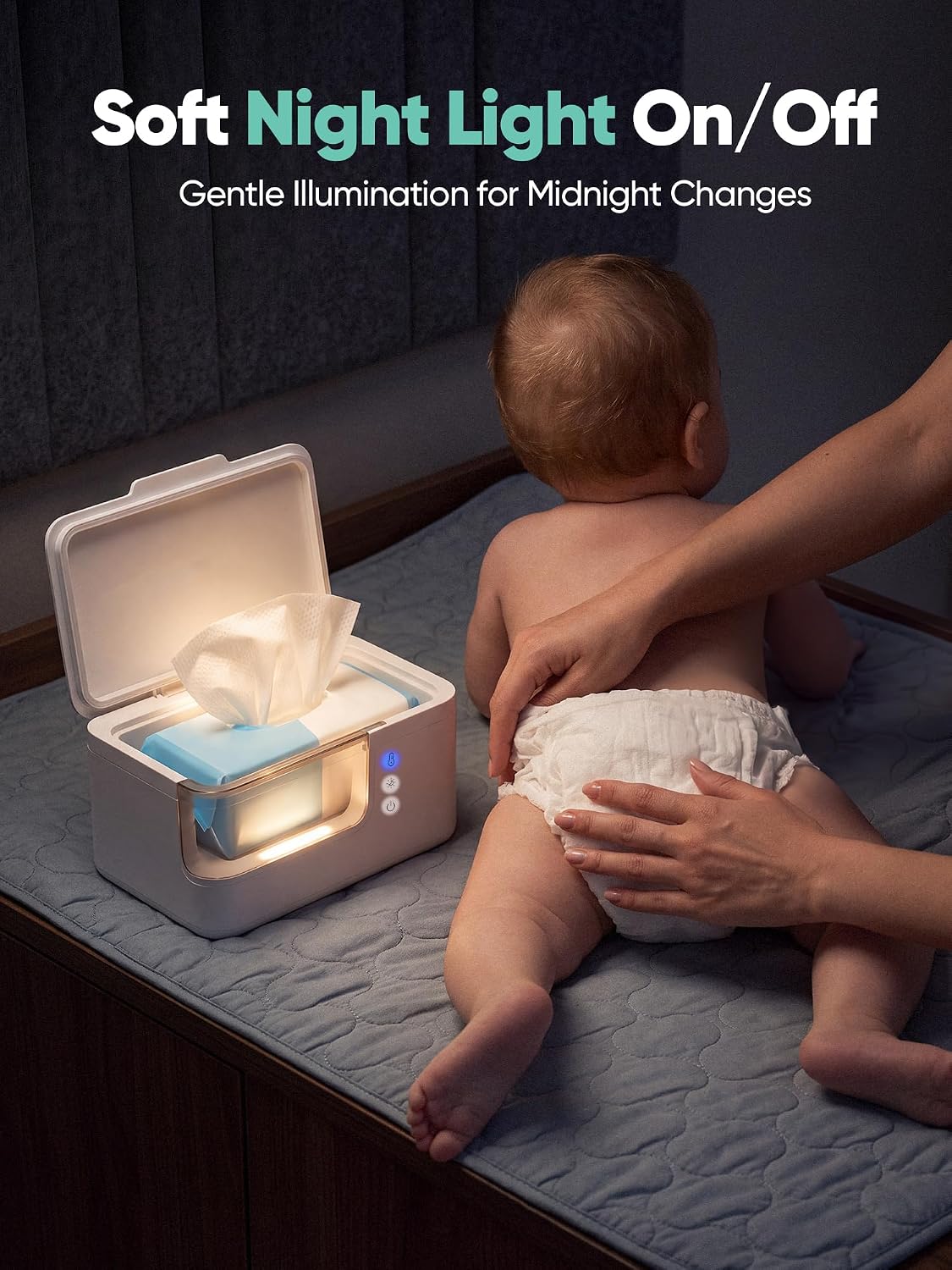 Baby Wipe Warmer – 3D Surround Heating & Night Light