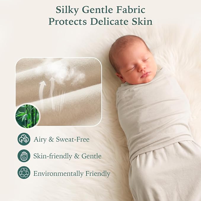 Bamboo Velcro Swaddle Sack - 0.5 TOG (Oat)