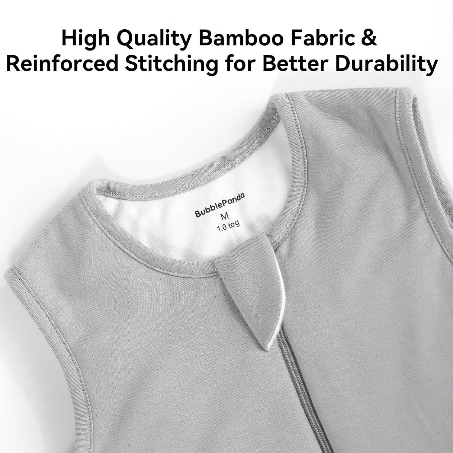 Easy diaper change J-shape 2-way zipper and protective guard on BubblePanda Storm 1.0 TOG Walker Sack 