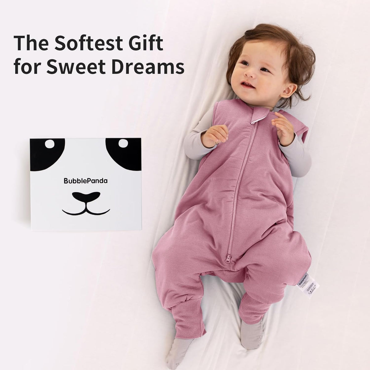 Gigoteuse Walker en modal soyeux avec pieds - TOG 1.0 (Mûre) – packaging and product details
