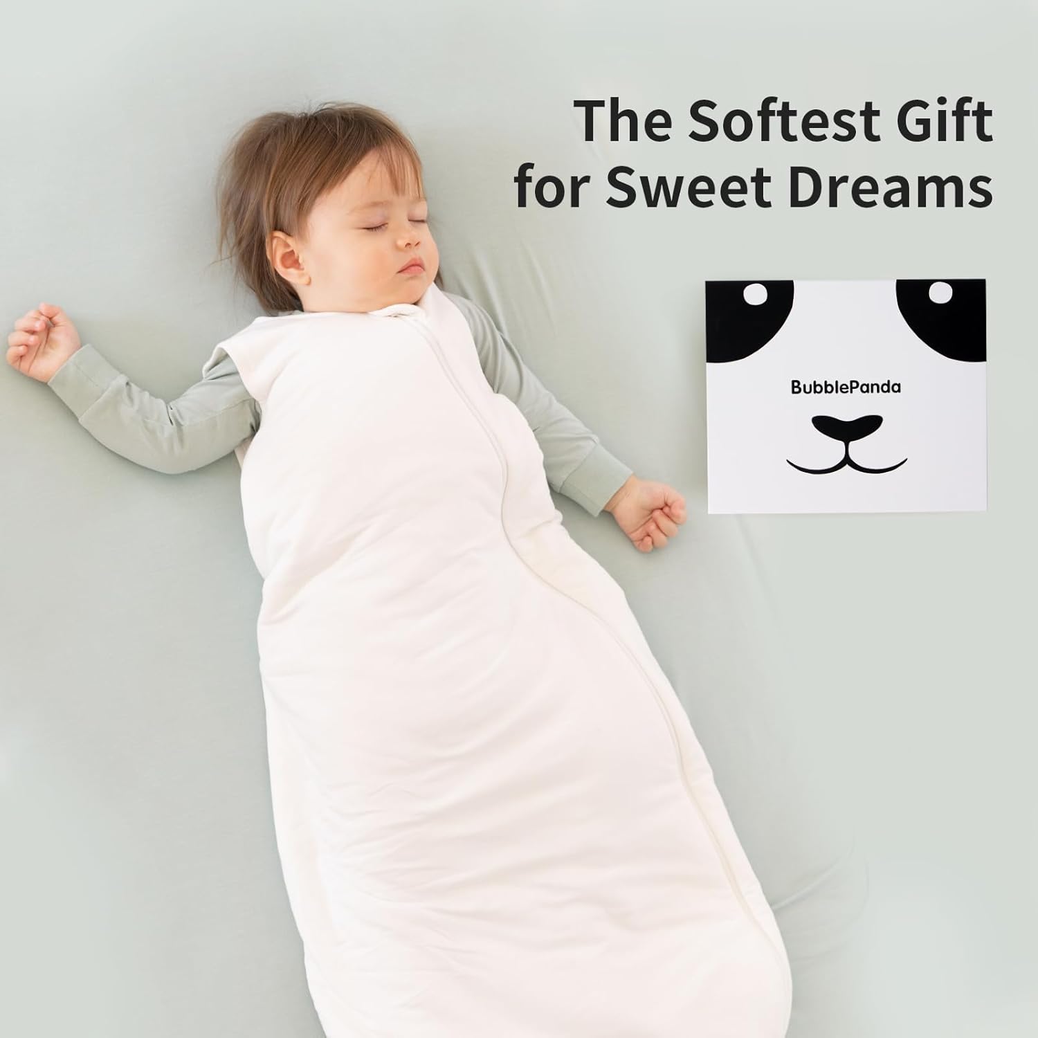 BubblePanda Cloud Modal Sleep Sack with signature panda gift packaging - the ultimate baby shower gift for new parents