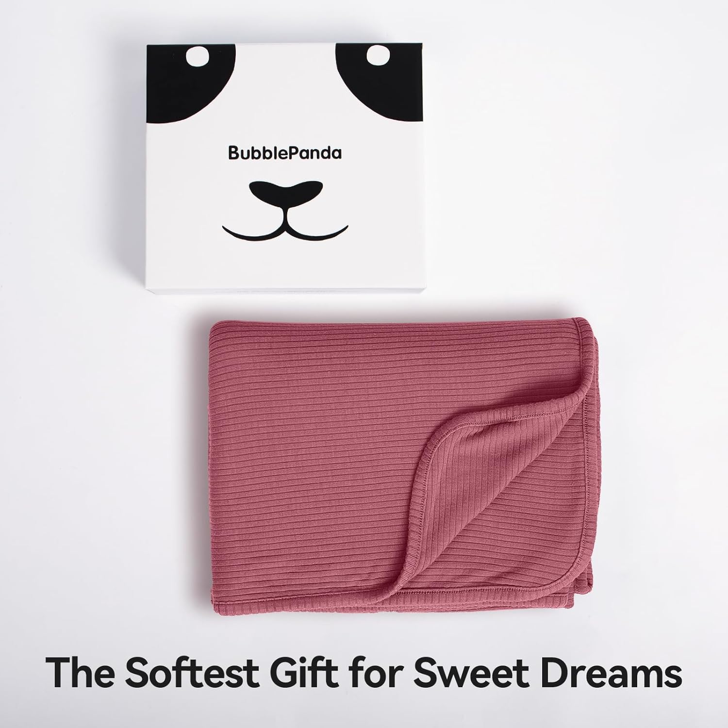 Double-Layer Ribbed Bamboo Blanket (Dusty Rose)