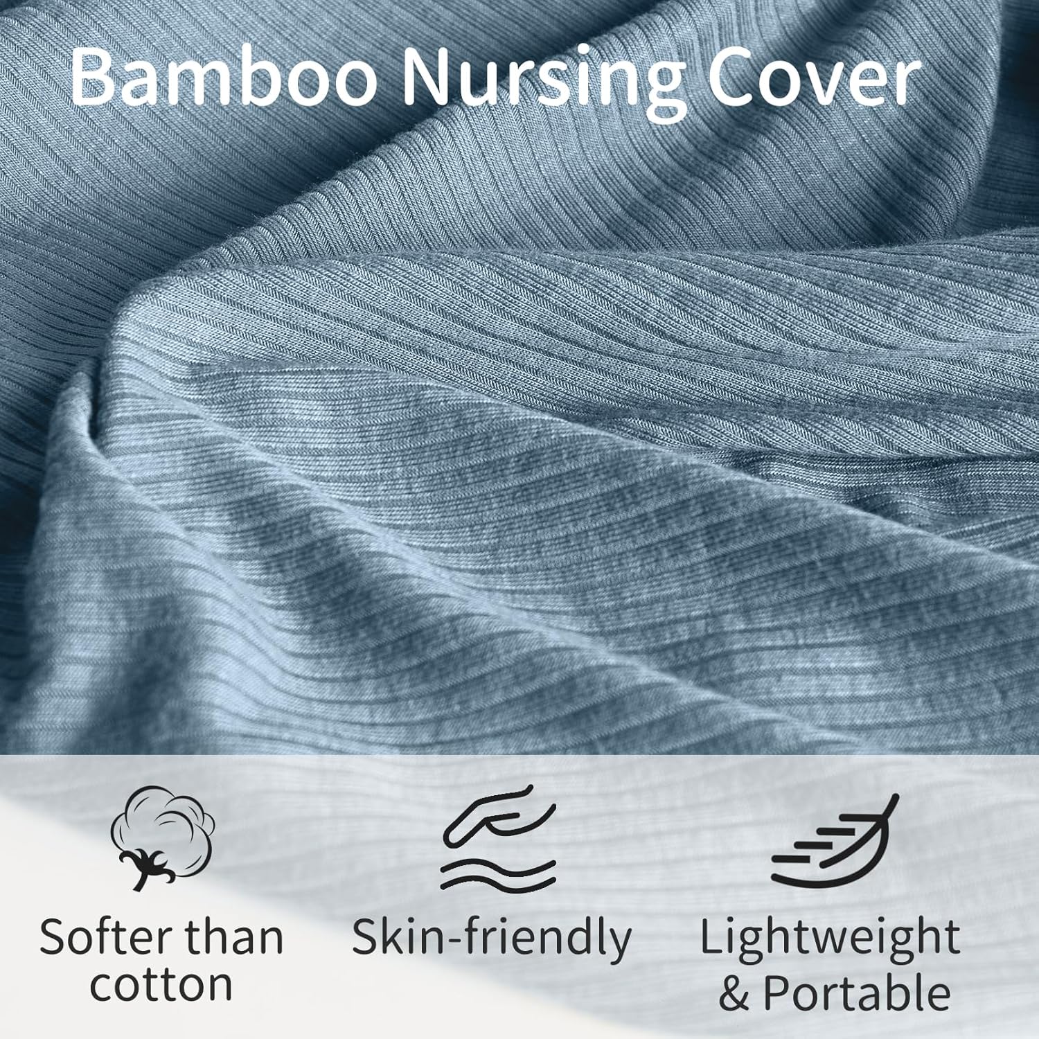 Housse d'allaitement et poncho multi-usage en bambou 360° (Glacier)