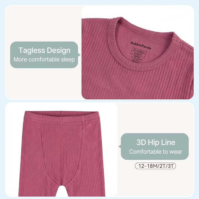 Bamboo Long Sleeve Pajama Set - Dusty Rose