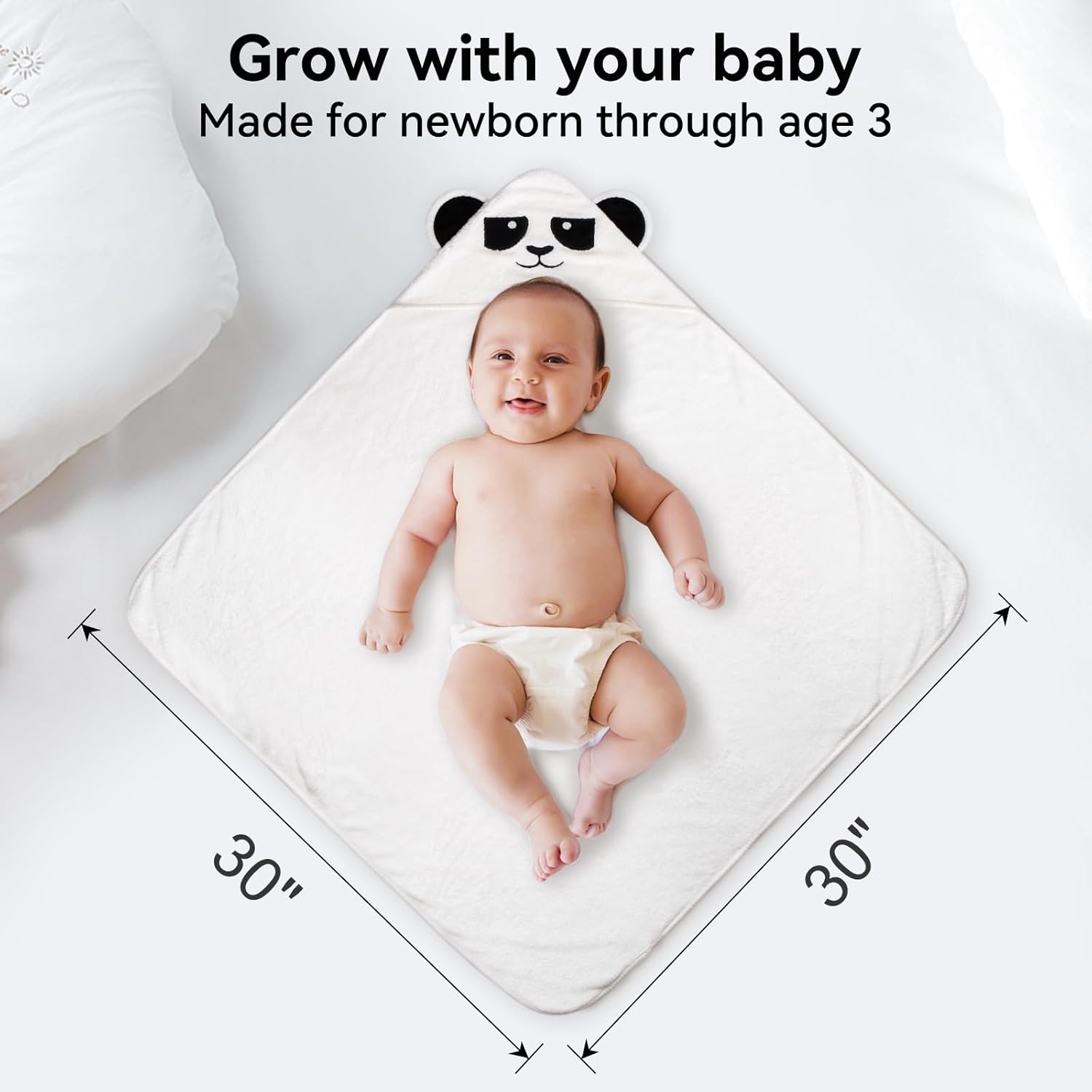 Bamboo Hooded Baby Towel – Cloud White