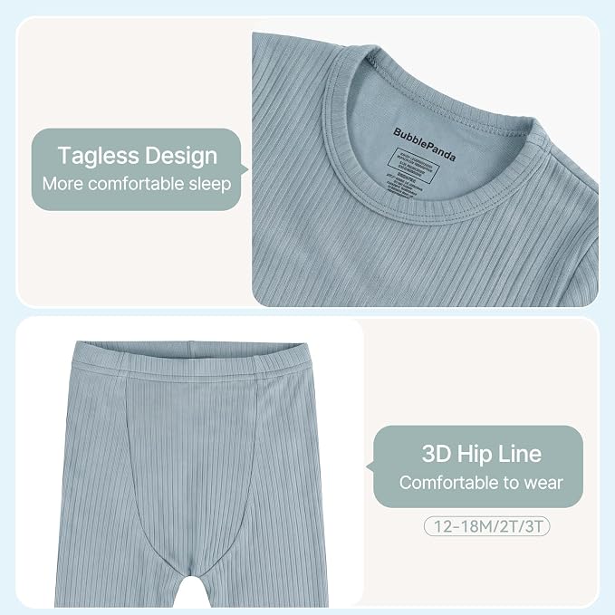 Bamboo Long Sleeve Pajama Set - Glacier