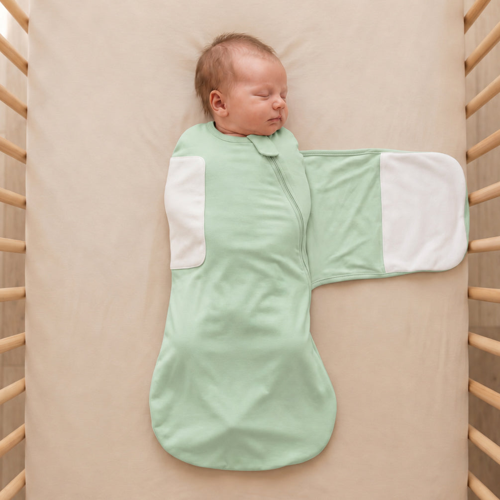 Bamboo Velcro Swaddle Sack - 0.5 TOG (Sage)