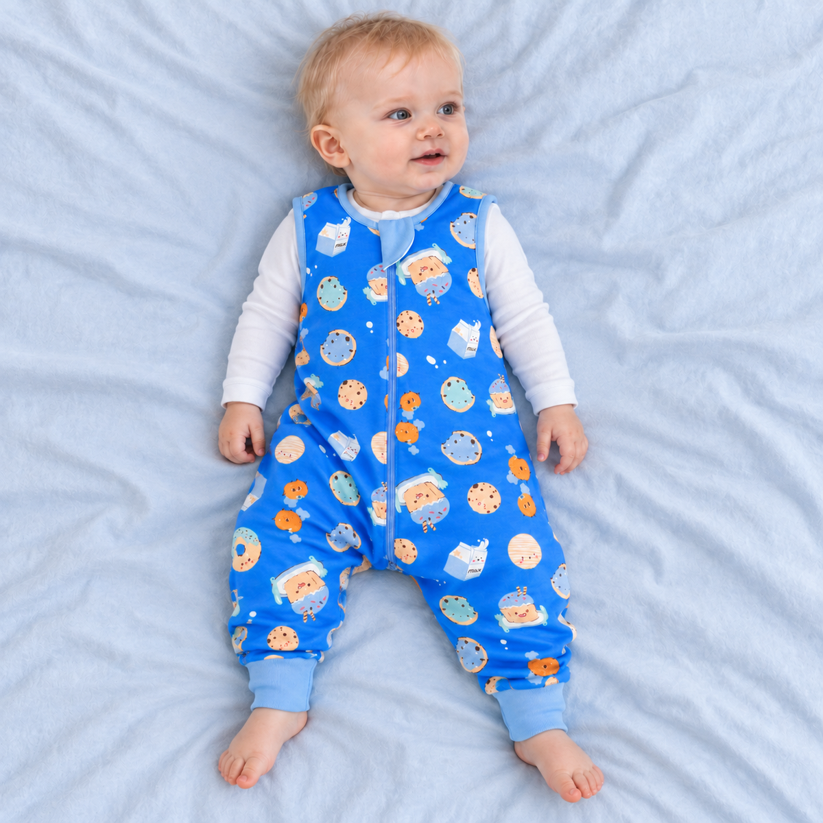 Bamboo Walker Sleep Sack with Feet 1.0 TOG – Blue Cookies