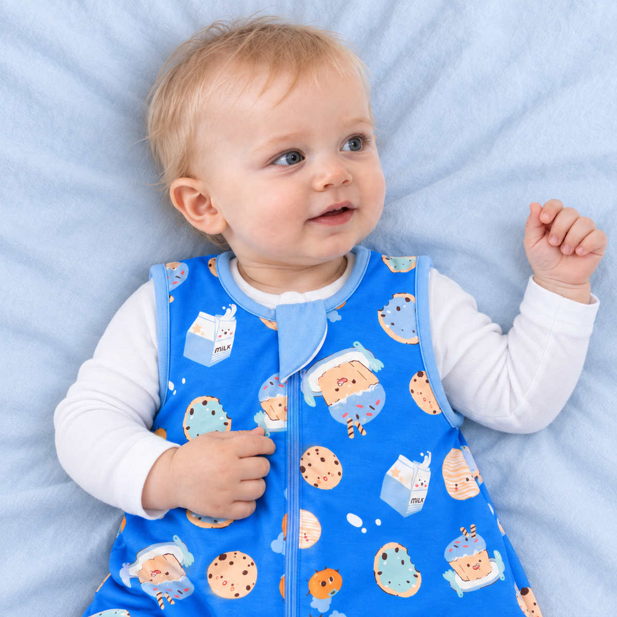 Bamboo Walker Sleep Sack with Feet 1.0 TOG – Blue Cookies