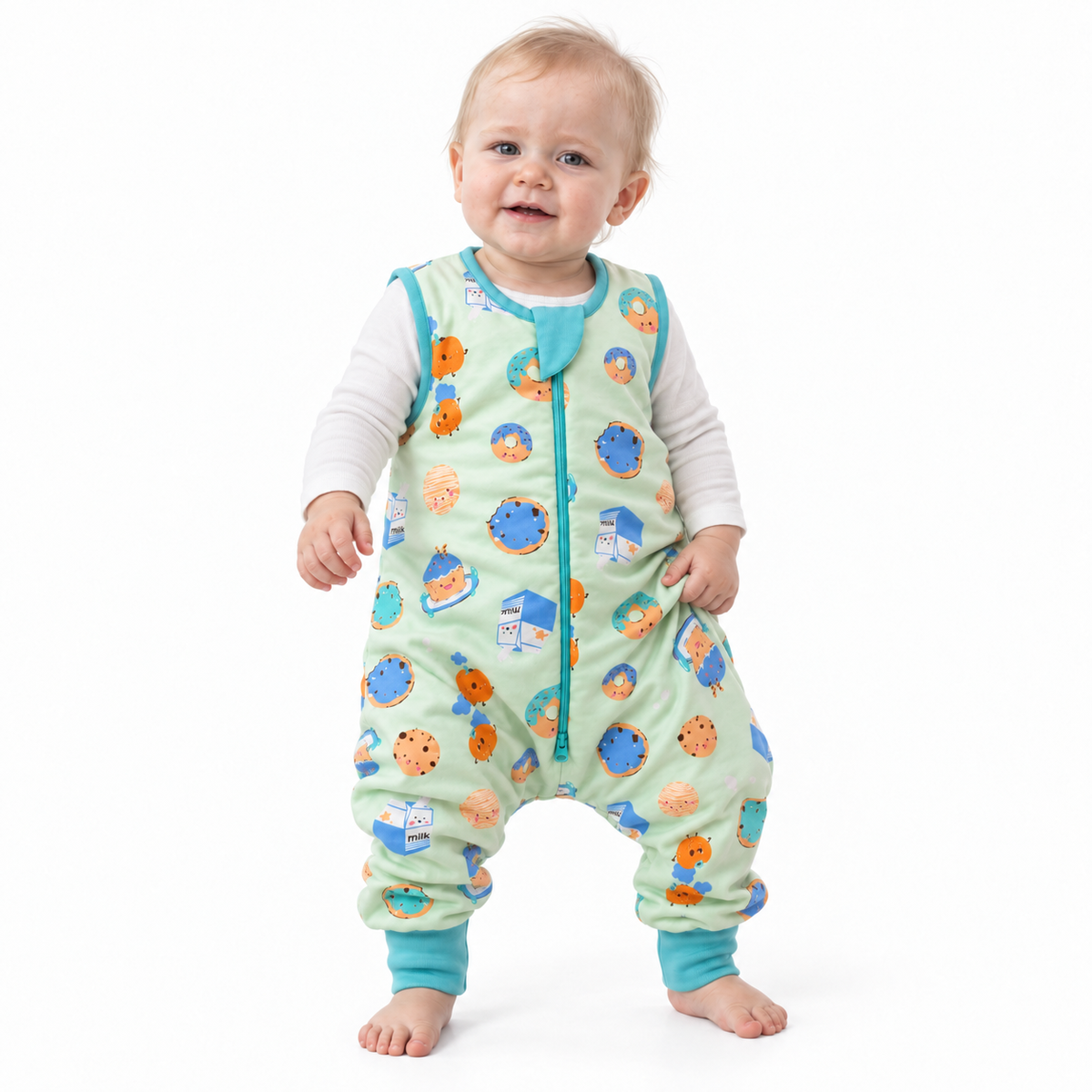 Bamboo Walker Sleep Sack with Feet 1.0 TOG – Green Cookies