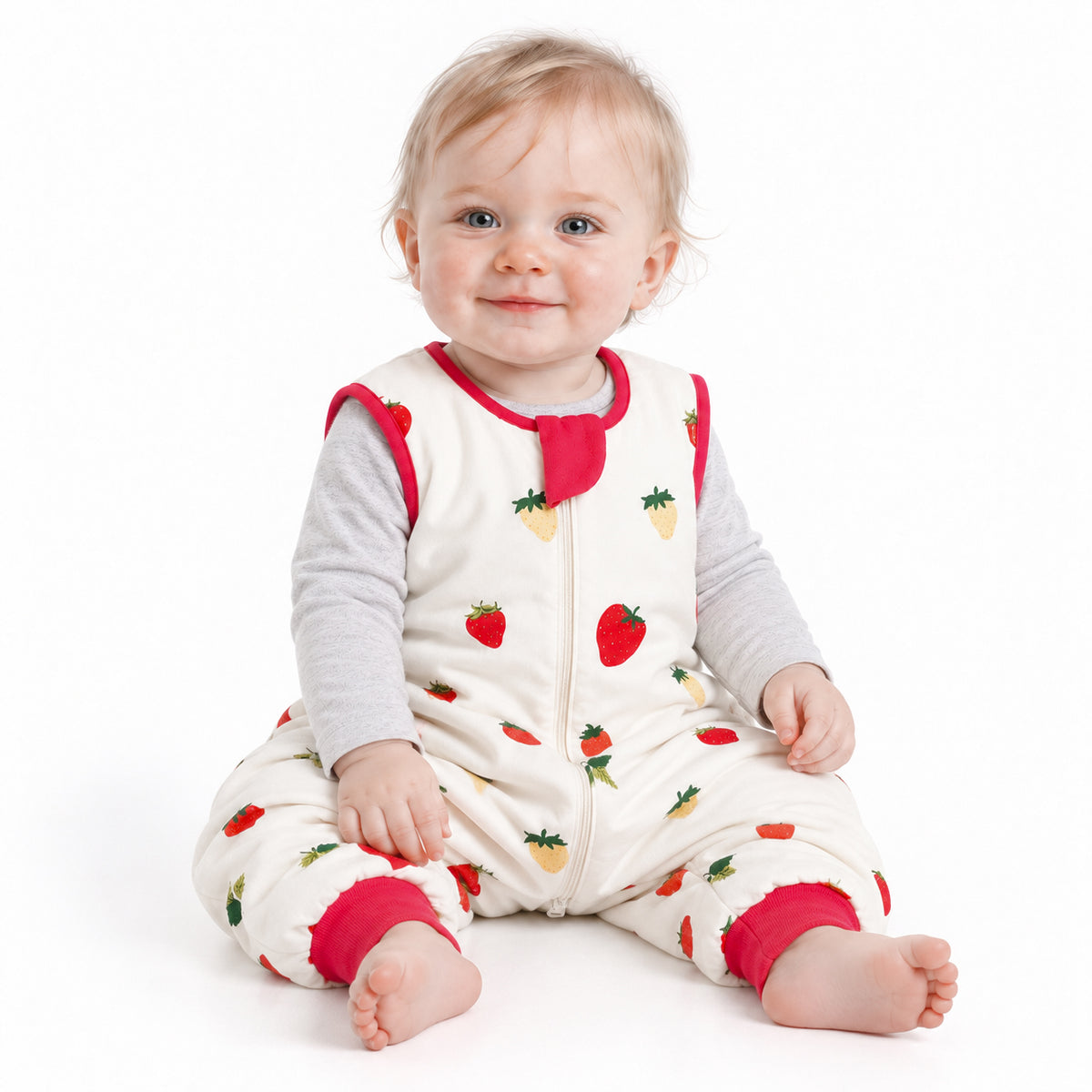 Bamboo Walker Sleep Sack with Feet 1.0 TOG – Strawberry