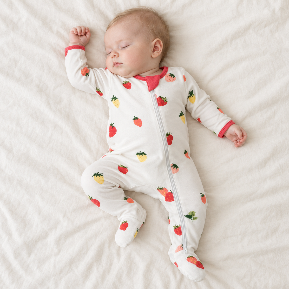 Bamboo Footie Pajamas – Strawberry