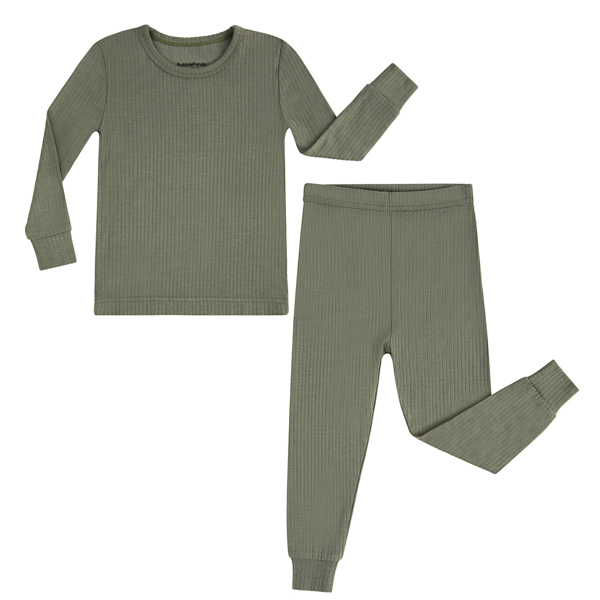 Bamboo Long Sleeve Pajama Set - Olive Drab