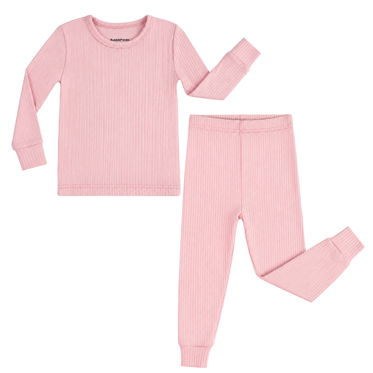 Bamboo Long Sleeve Pajama Set - Pink-Striped