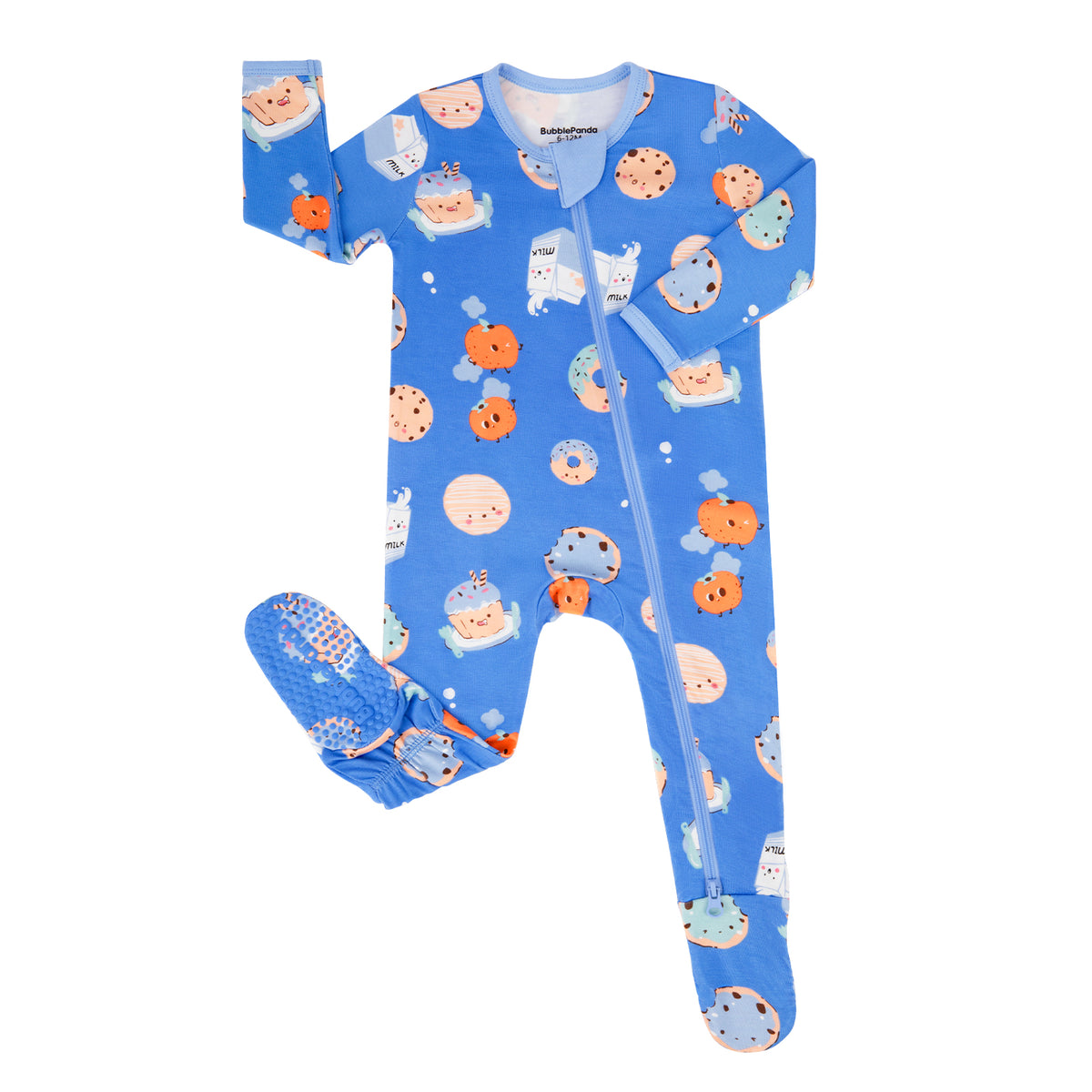 Bamboo Long Sleeve Romper-Blue Cookies