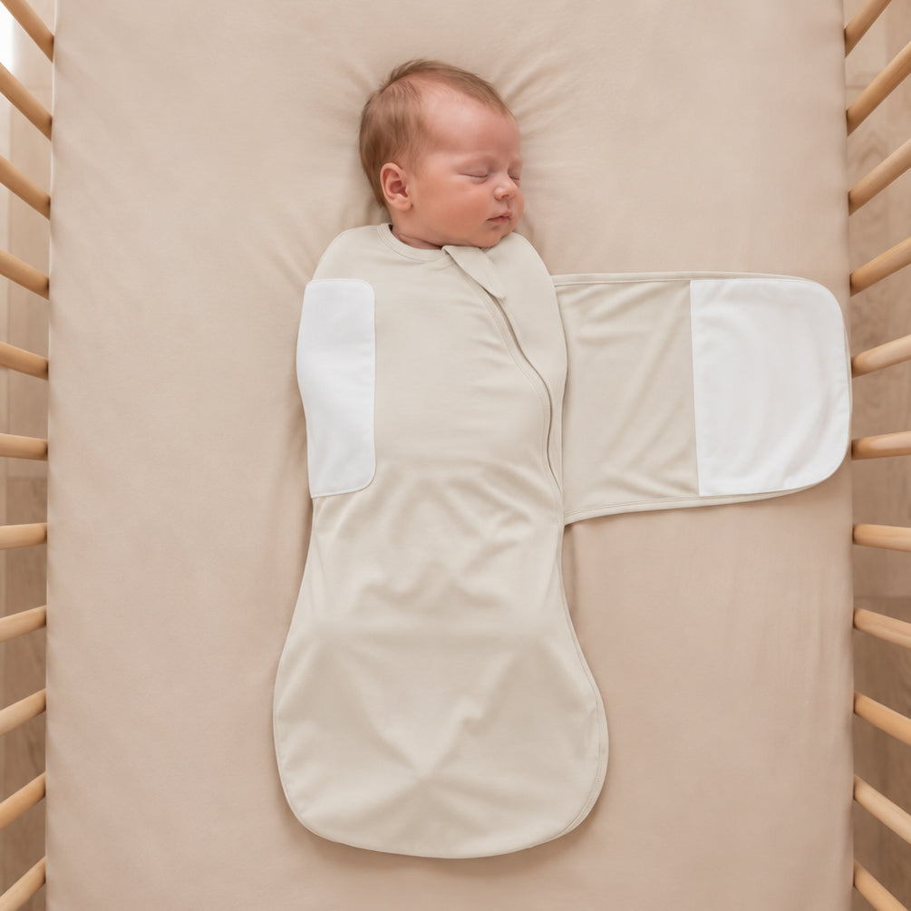 Bamboo Velcro Swaddle Sack - 0.5 TOG (Oat)
