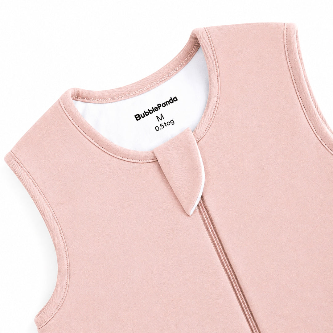 Gigoteuse d'été Bambou avec pieds (indice de chaleur 0.5 TOG) - Rose Poudré