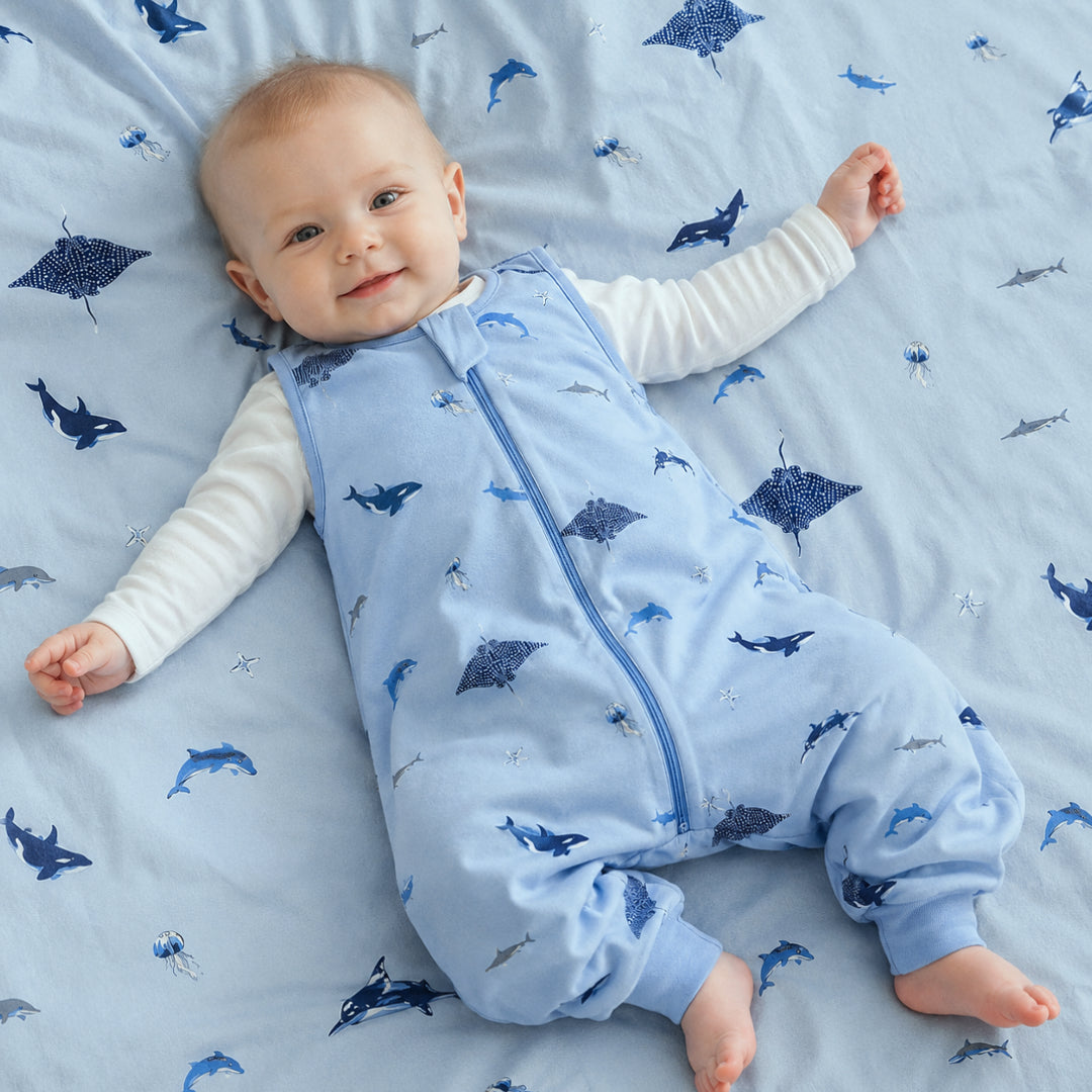 Gigoteuse en bambou avec pieds - 1.0 TOG (Requin)