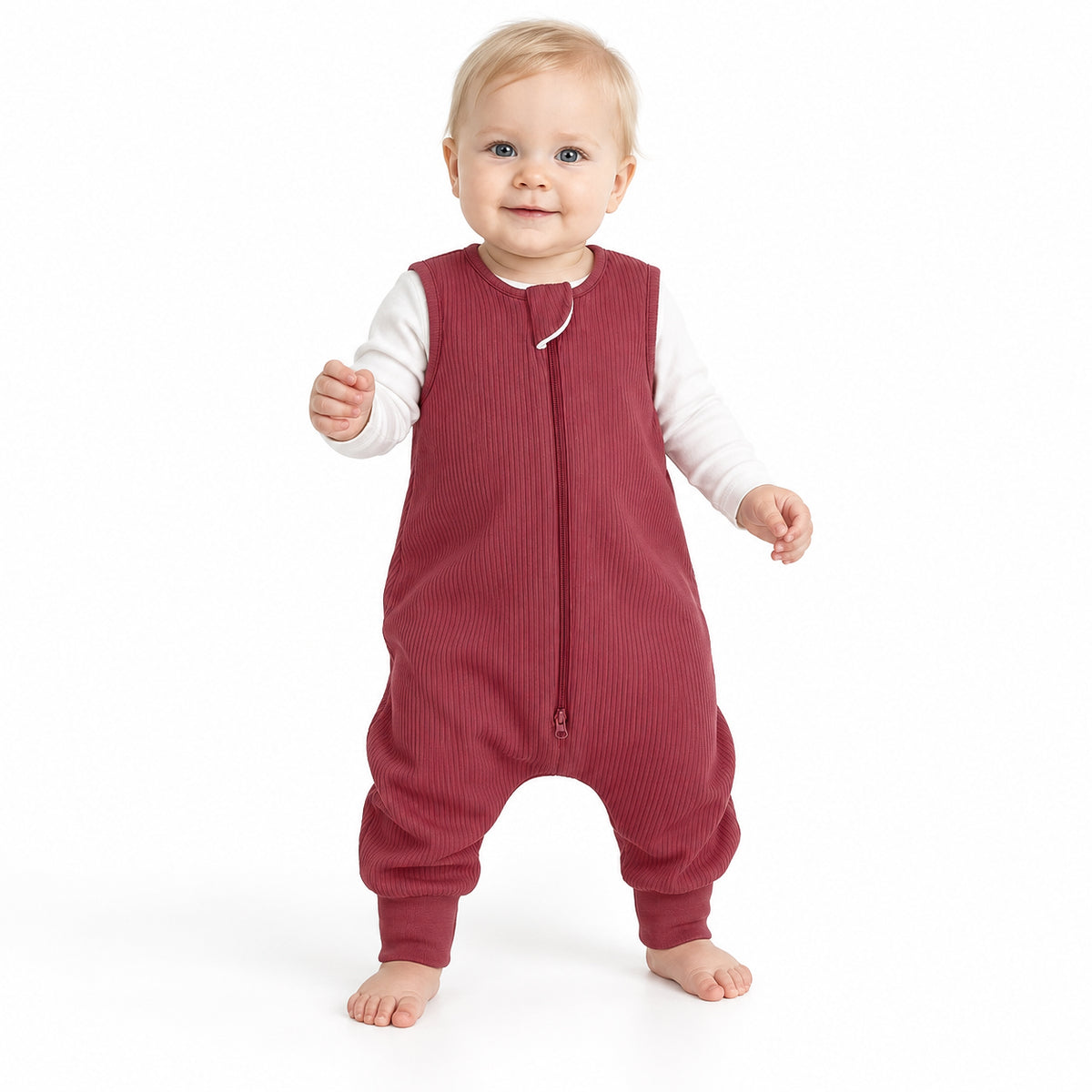 Bamboo Walker Sleep Sack with Feet 1.0 TOG – Dusty Rose