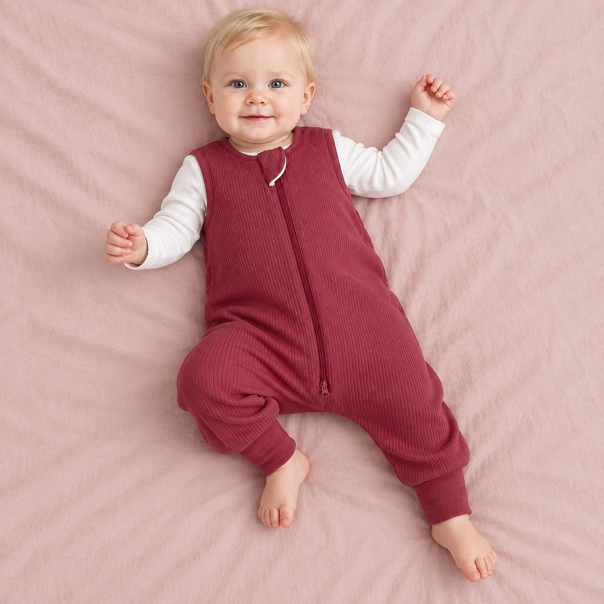 Bamboo Walker Sleep Sack with Feet 1.0 TOG – Dusty Rose