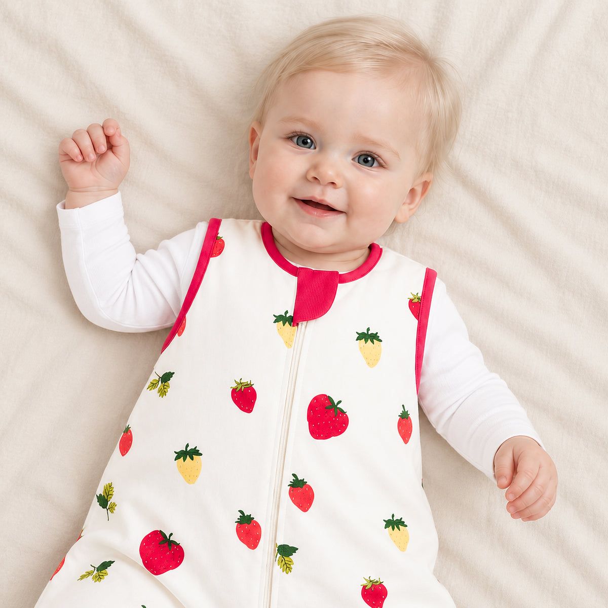 Bamboo Walker Sleep Sack with Feet 1.0 TOG – Strawberry