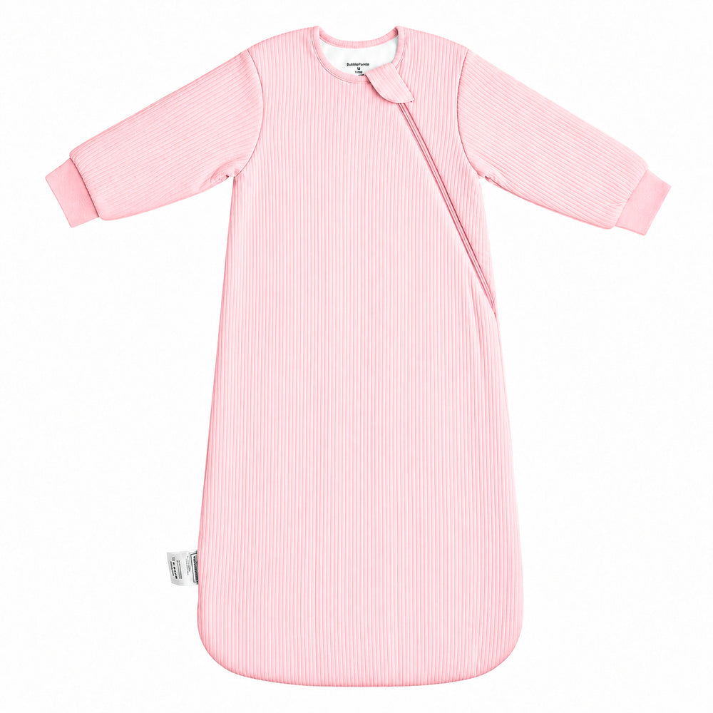 Long Sleeve Ribbed Bamboo Sleep Sack 1.5 TOG – Pink — fit guide preview