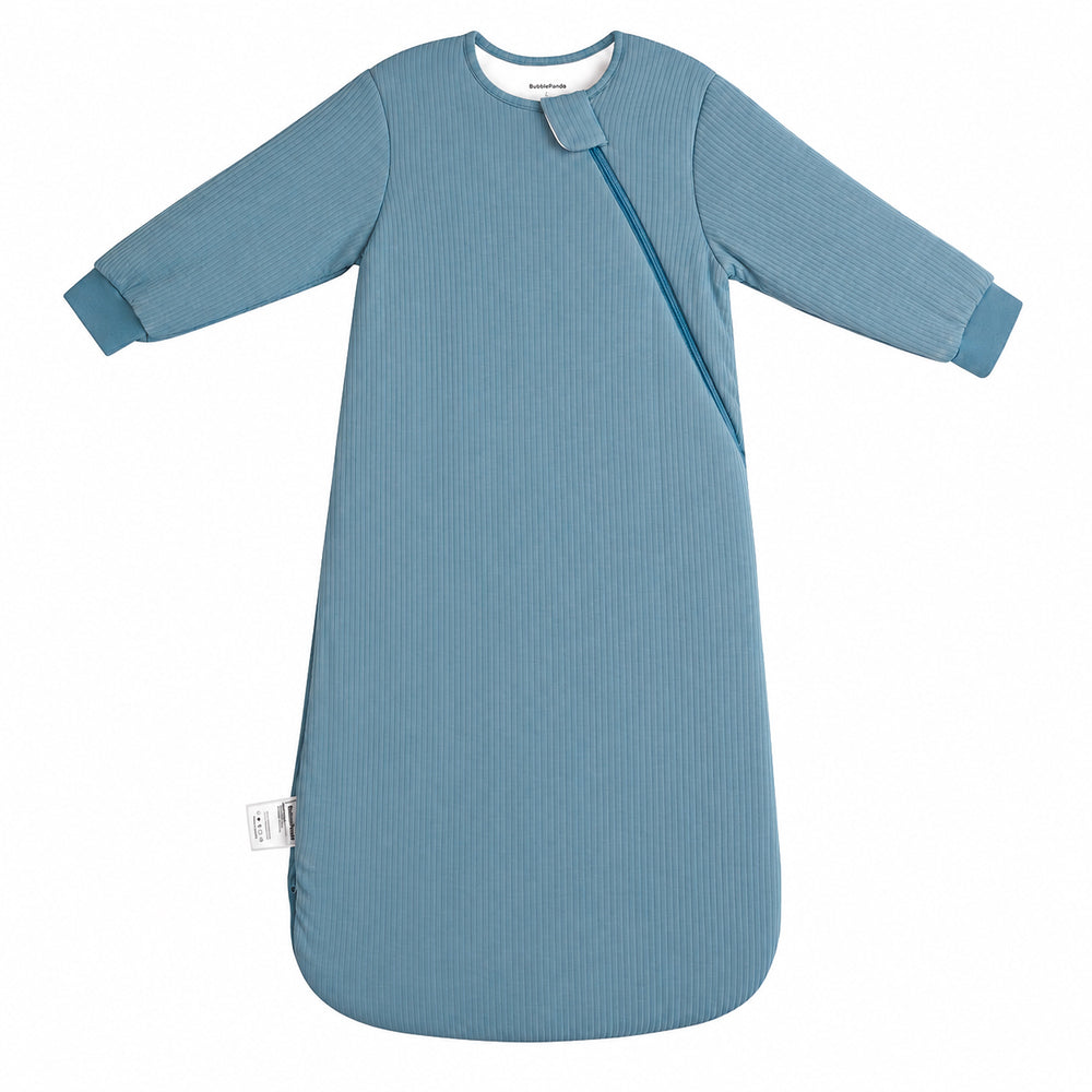 Long Sleeve Ribbed Bamboo Sleep Sack 1.5 TOG – Glacier — fit guide preview