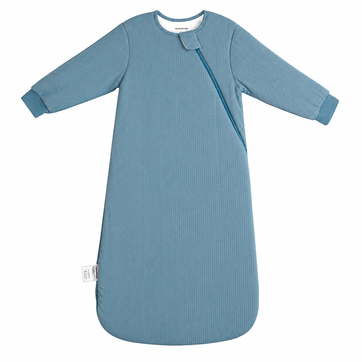 Long Sleeve Ribbed Bamboo Sleep Sack 1.5 TOG – Glacier — long-sleeve product view