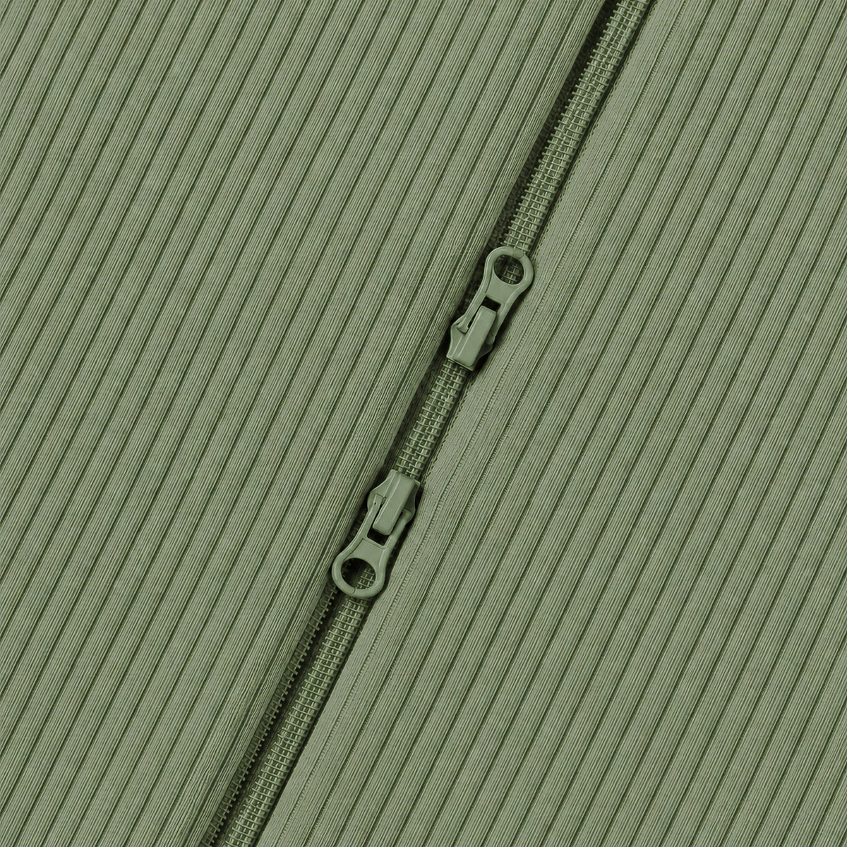 Gigoteuse bambou côtelée manches longues - 1.5 TOG (Vert olive)
