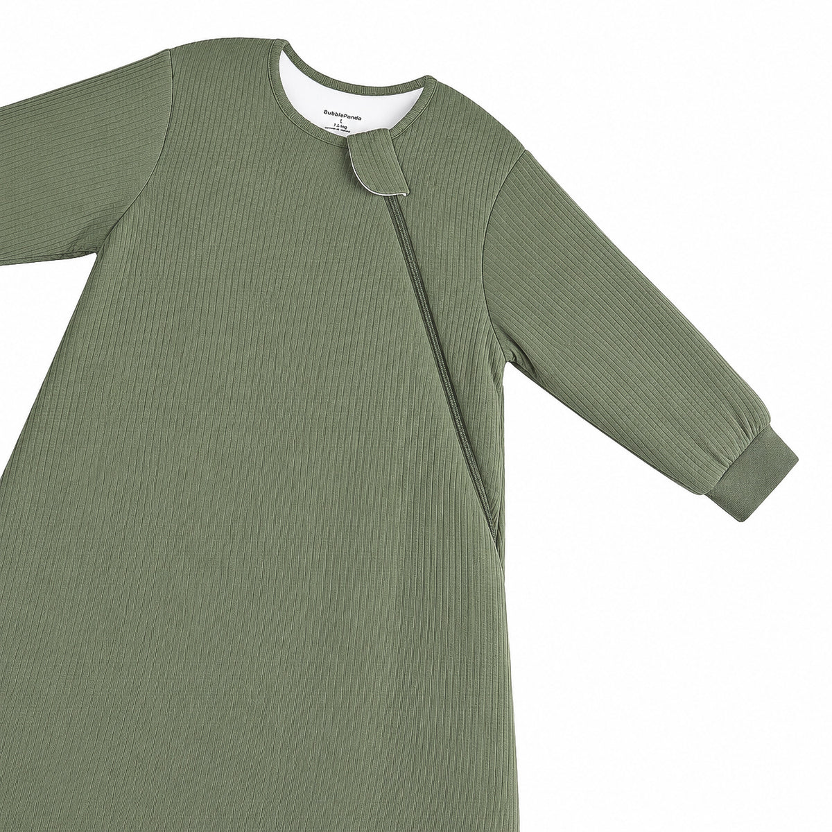 Gigoteuse bambou côtelée manches longues - 1.5 TOG (Vert olive)